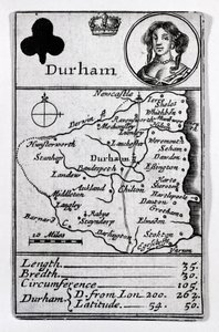 Königin der Kreuzkarten und Durham-Karte, um 1675 von English School